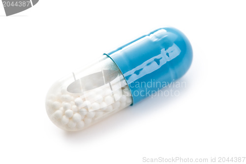 Image of blue medical capsules