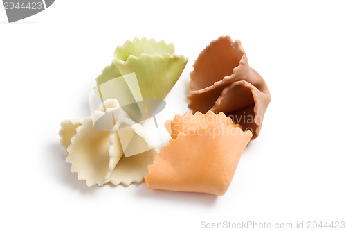 Image of raw colored pasta