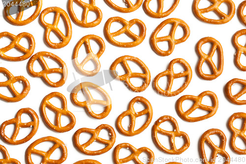 Image of pretzels on white background