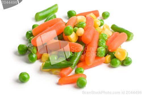 Image of mixed vegetables on white background