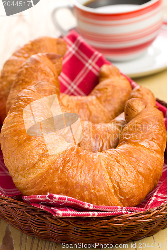 Image of fresh croissants in basket