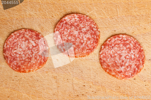 Image of slices of fresh salami