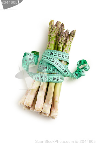 Image of asparagus with measuring tape