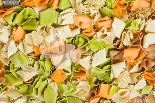 Image of raw colored pasta