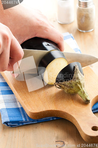 Image of cutting of eggplant