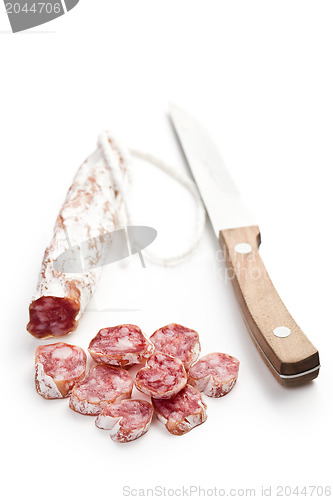 Image of white salami sausage