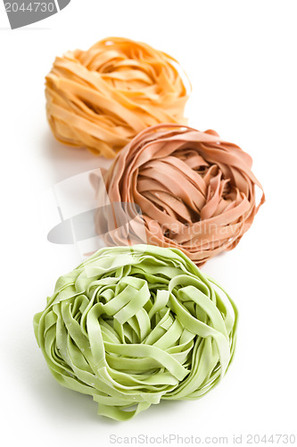 Image of colorful pasta tagliatelle 