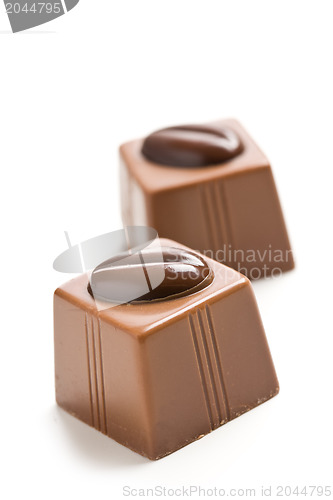 Image of two chocolate pralines