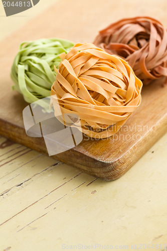 Image of colorful pasta tagliatelle 