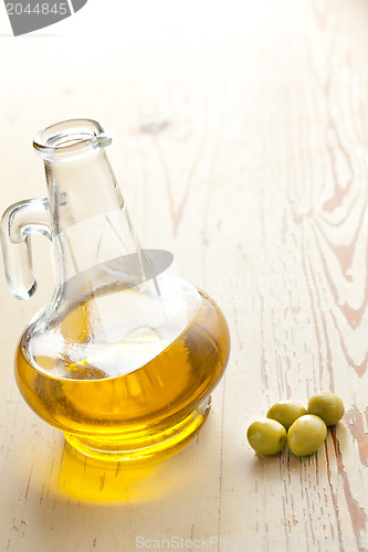 Image of green olives and oil