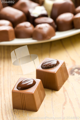 Image of two chocolate pralines
