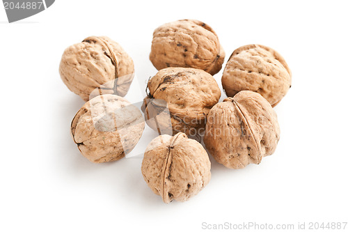 Image of walnuts on white background