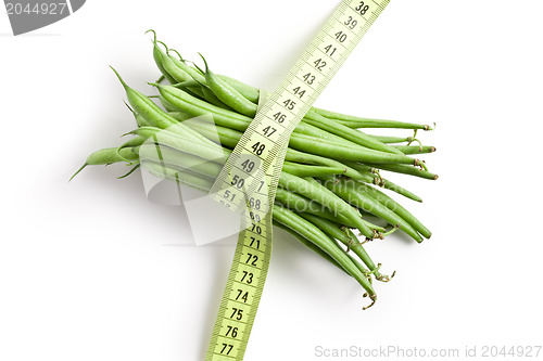 Image of bean pods with measuring tape