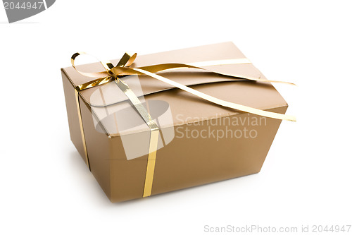 Image of gold wrapped gift