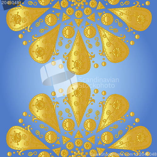 Image of Blue background with ornamental lace 