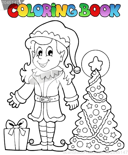 Image of Coloring book Christmas elf theme 3