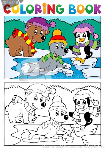 Image of Coloring book winter topic 5