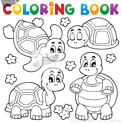 Image of Coloring book turtle theme 1