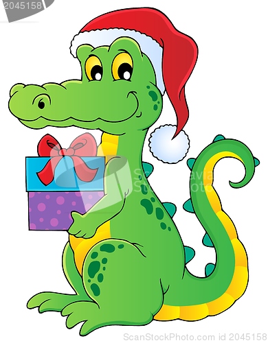 Image of Christmas crocodile theme image 1