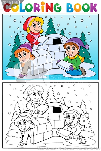 Image of Coloring book winter topic 4