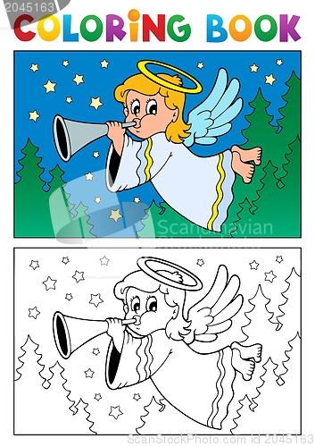 Image of Coloring book angel theme image 4