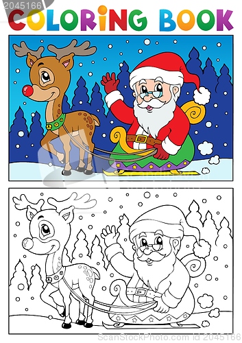 Image of Coloring book Santa Claus topic 7