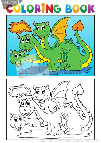 Image of Coloring book dragon theme image 4