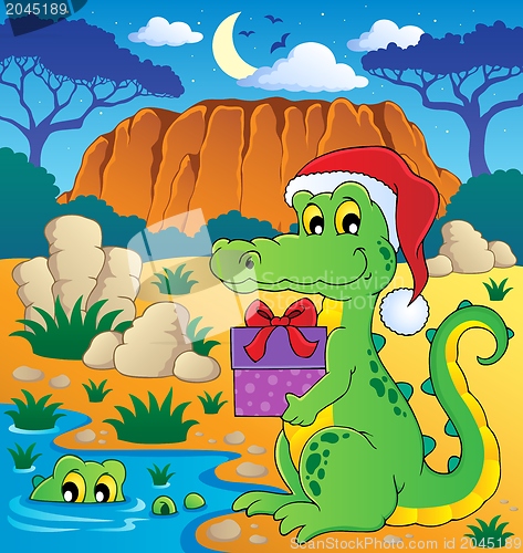 Image of Christmas crocodile theme image 2