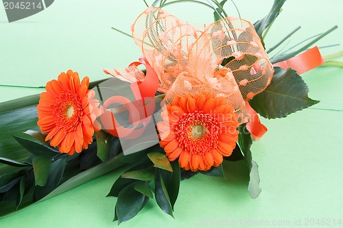 Image of fresh bouquet from orange gerbers