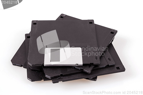 Image of stack of old diskettes 