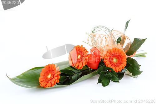 Image of fresh bouquet from orange gerbers