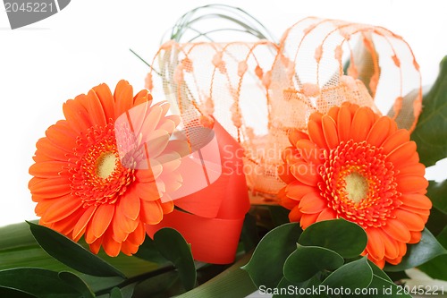 Image of fresh bouquet from orange gerbers