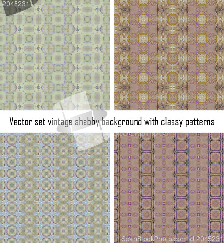 Image of Vector set vintage background classical patterns