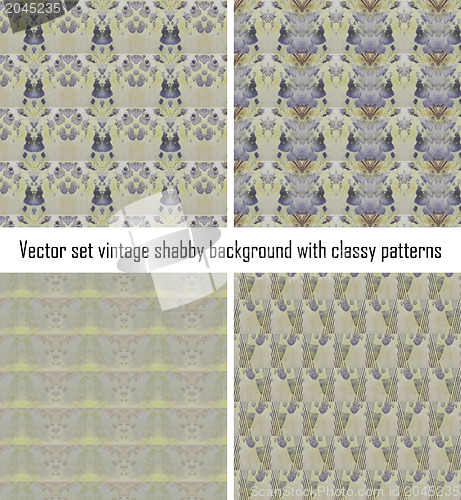 Image of Vector set vintage background classical patterns