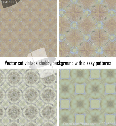 Image of Vector set vintage background classical patterns