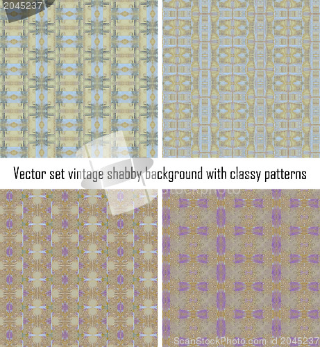 Image of Vector set vintage background classical patterns