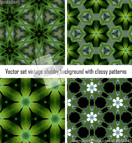 Image of Vector set vintage background classical patterns