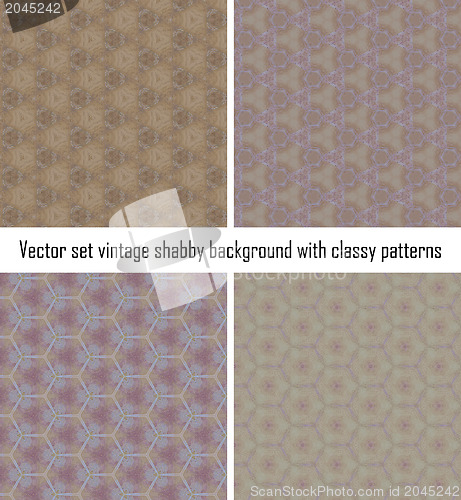 Image of Vector set vintage background classical patterns