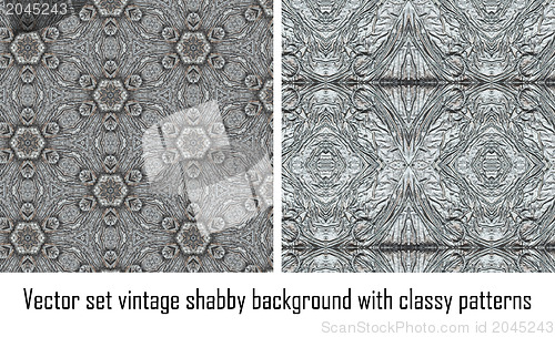 Image of Vector set vintage background classical patterns