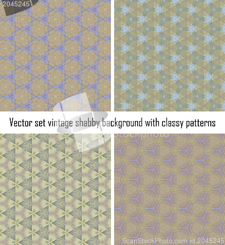 Image of Vector set vintage background classical patterns