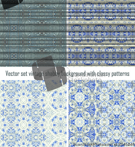 Image of Vector set vintage background classical patterns