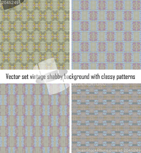 Image of Vector set vintage background classical patterns