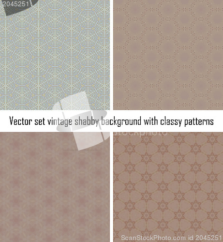 Image of Vector set vintage background classical patterns