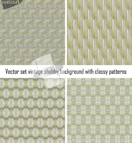 Image of Vector set vintage background classical patterns