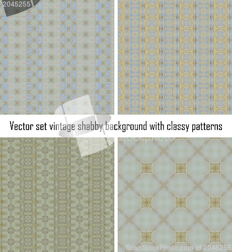 Image of Vector set vintage background classical patterns