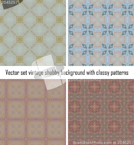 Image of Vector set vintage background classical patterns