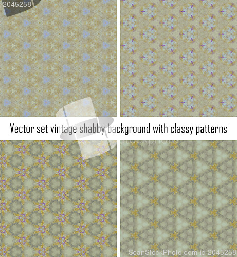 Image of Vector set vintage background classical patterns