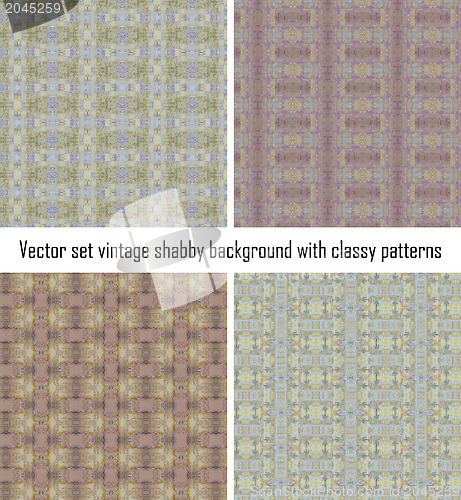 Image of Vector set vintage background classical patterns