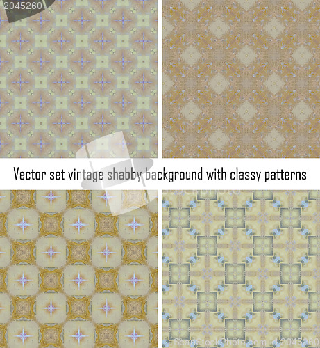 Image of Vector set vintage background classical patterns
