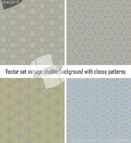 Image of Vector set vintage background classical patterns